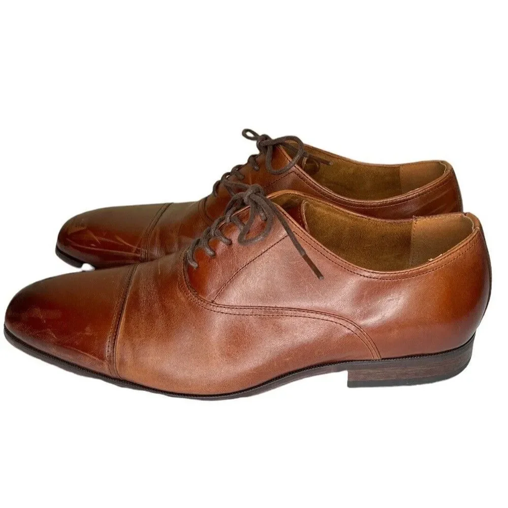 Florsheim Men Size 10.5D Brown Leather Shoes Dress Oxford‎ MEMORY FOAM